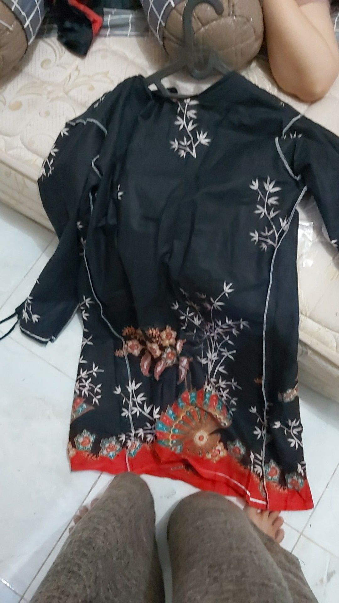 Batik Couple Keluarga Gamis M L Xl Xxl Xxxl Motif Kipas