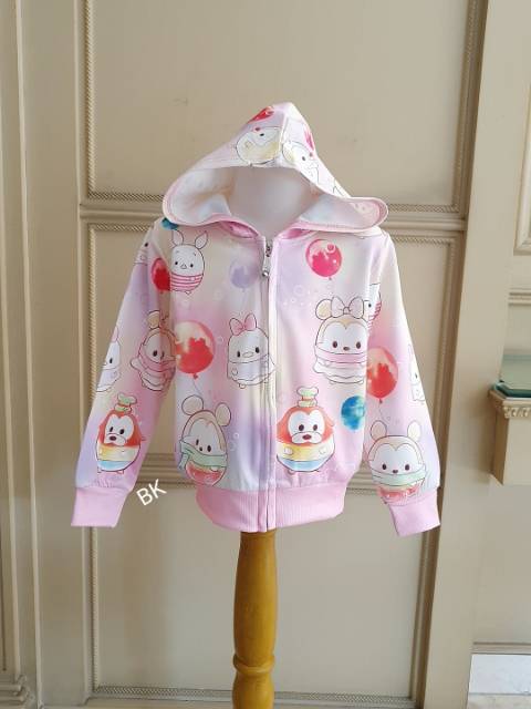 81174/75 TSUM TSUM OUTER / JACKET HODDIE ANAK MOTIF TSUM TSUM IMPORT KOREA TEBAL BAGUS MURAH