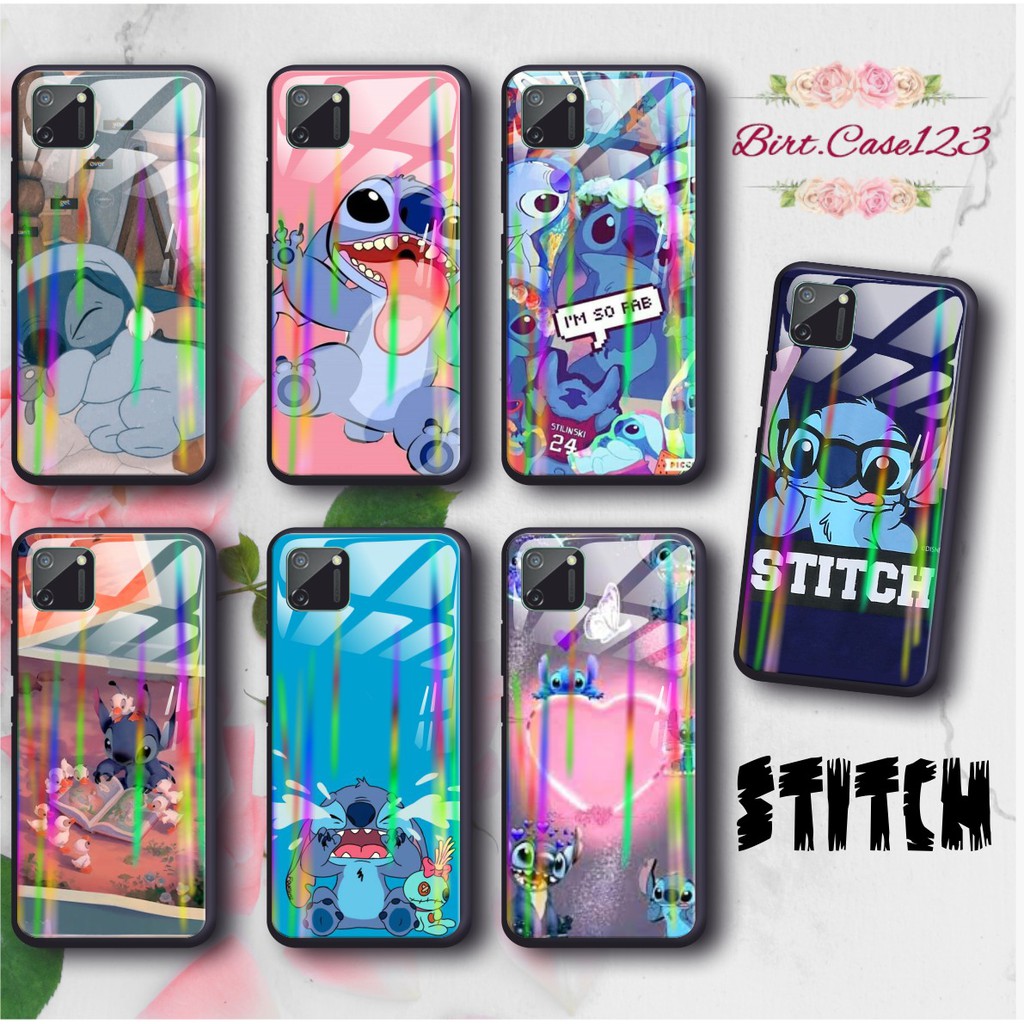 BC Case silikon Gambar STITCH back case glass aurora realme c1 c2 c3 3pro x xt 2 5 5pro 6 6pro etc