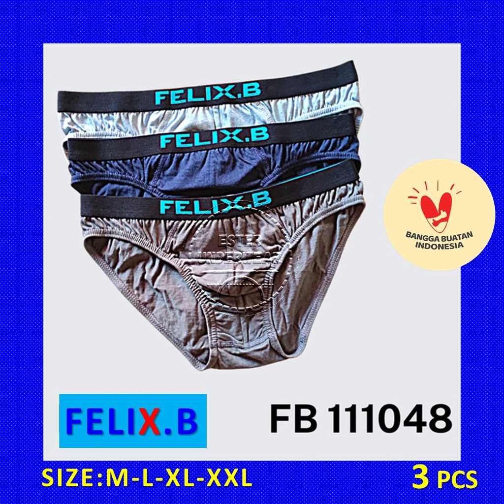 CELANA DALAM PRIA FELIX.B FB 111048 ISI 3 PCS | BAHAN KATUN