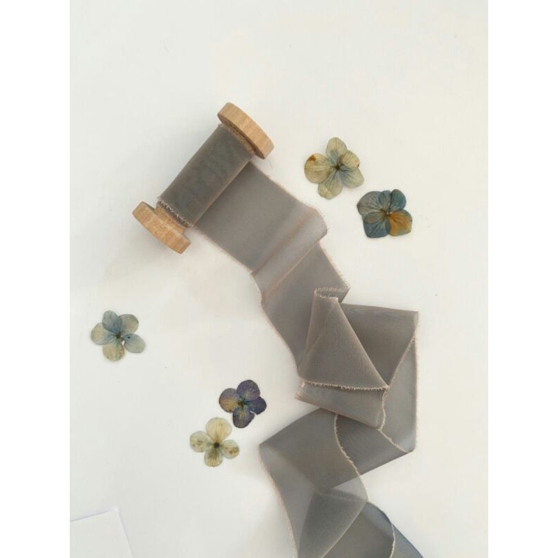 

Ribbon in Mist - wedding ribbon / calligraphy ribbon / vows ribbon / pita buket / styling