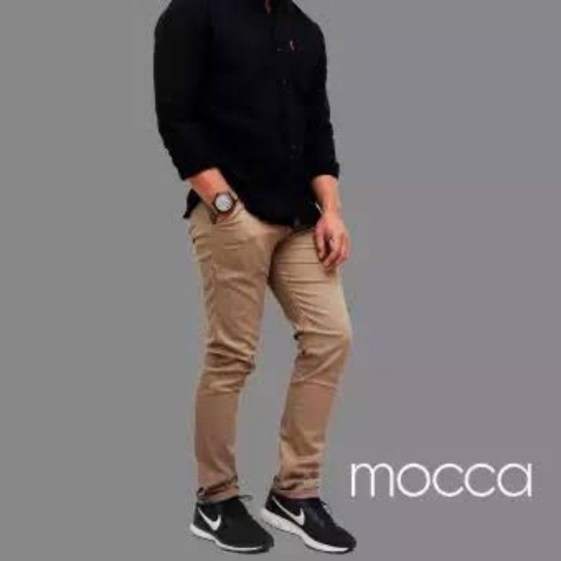 CELANA PRIA CHINO Slim fit Panjang Kerja kantor Santai Liburan Cowok Gentleman 27 - 38