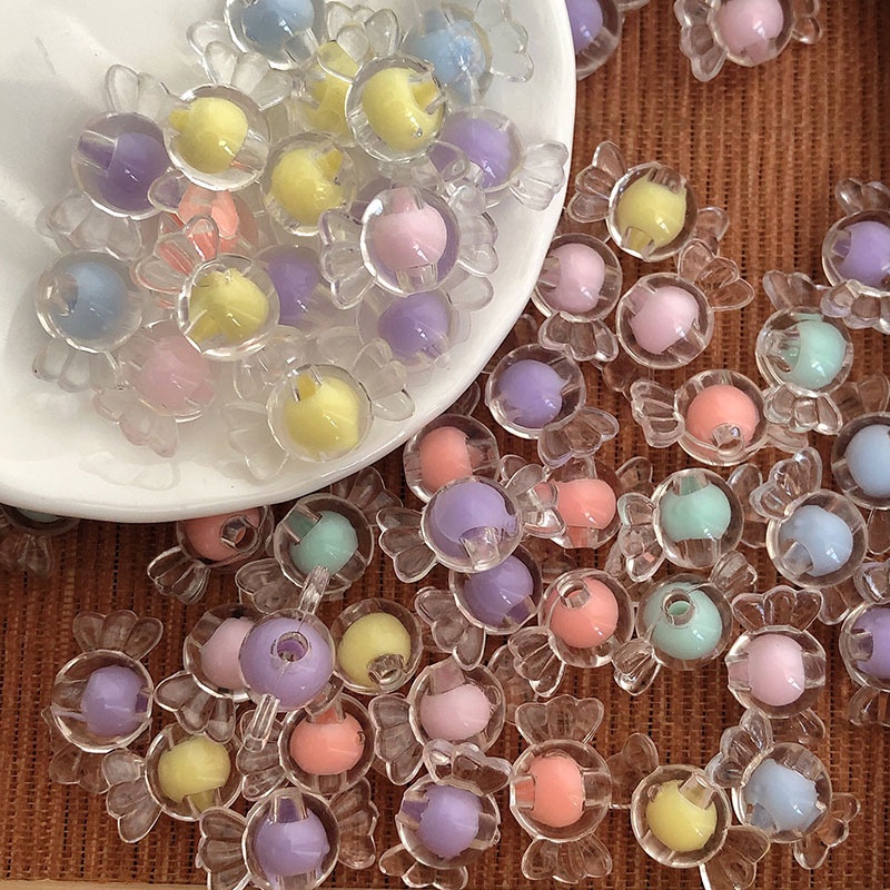 30pcs Manik-Manik Bentuk Permen Bahan Akrilik Untuk Aksesoris Charms