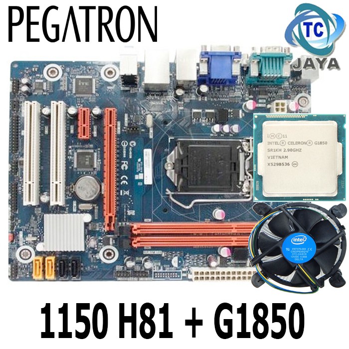 PAKET Mobo LGA 1150 H81 Plus Processor G1850 - PEGATRON FREE KABEL