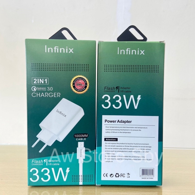 Charger infinix Type C Flash Charging QC3.0 3A Usb C 33W infinix Note 8/Note 10/Note 11/Note 12