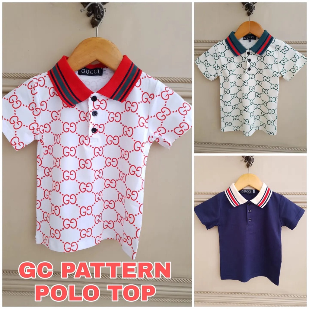 GC PATTERN POLO TOP BAJU KAOS KERAH POLO ANAK COWOK IMPOR KATUN ADEM