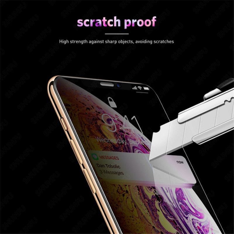 Tempered Glass Anti Spy iPhone X iPhone XS iPhone XR iPhone XS MAX Anti Gores Anti Spy Full Layar