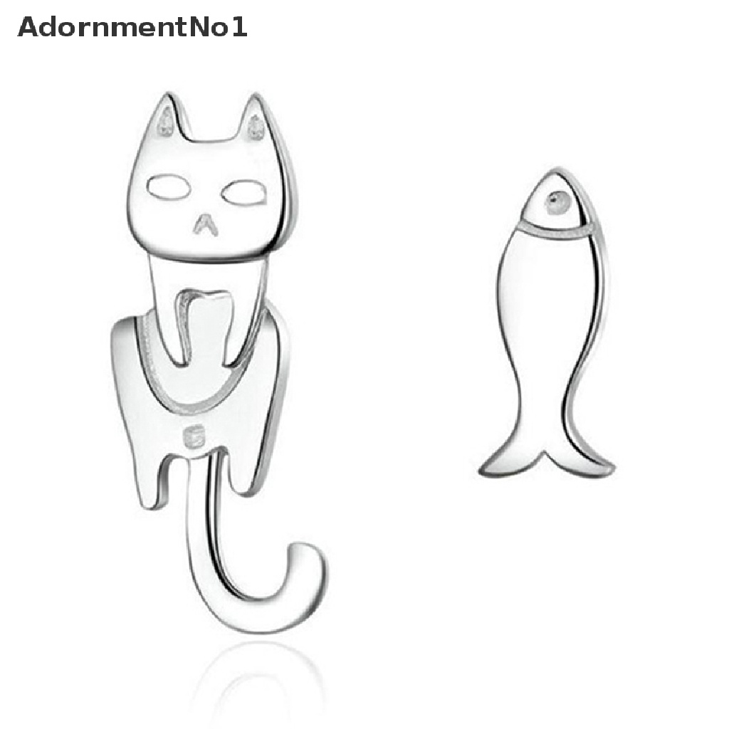 (AdornmentNo1) Anting Tusuk Gantung Asimetris Desain Ikan catfish Gaya simple Untuk Wanita