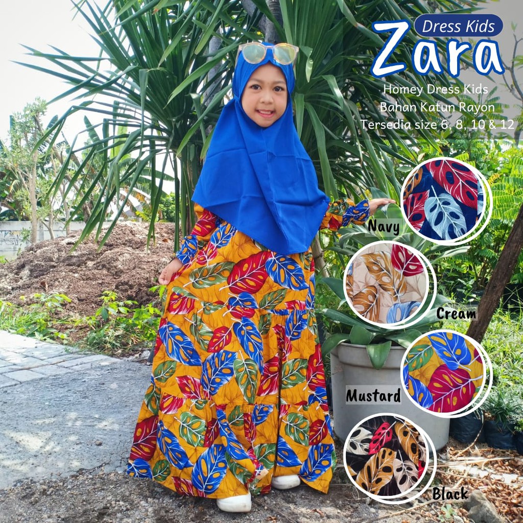 Termurah - Gamis Anak Motif Bunga Homey Dress Anak Bahan Katun Rayon Nyaman Dipakai | Bisa Cod