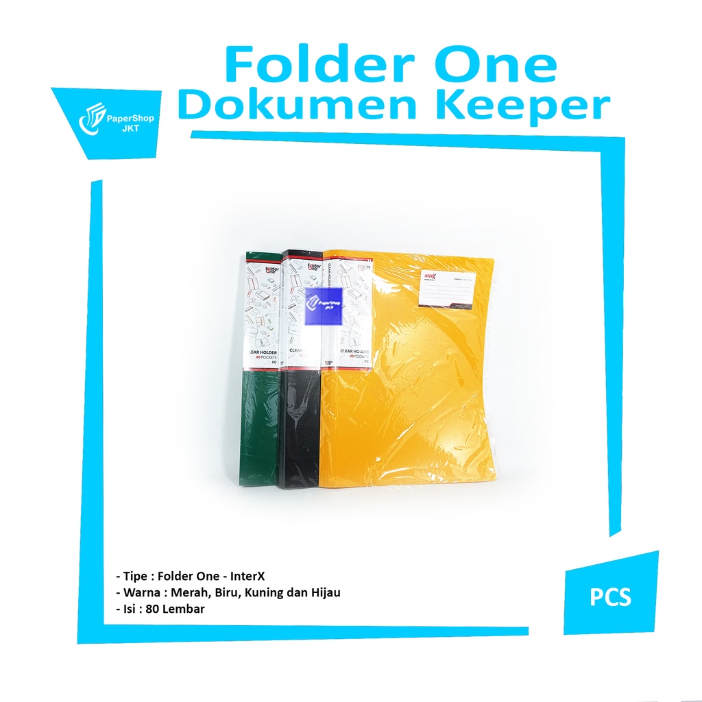 

INTER X - Clear Holder Folio Isi 80 Lembar + Cover Box - Pcs