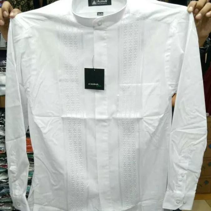 Baju koko alisan putih lengan panjang(reguler fit)