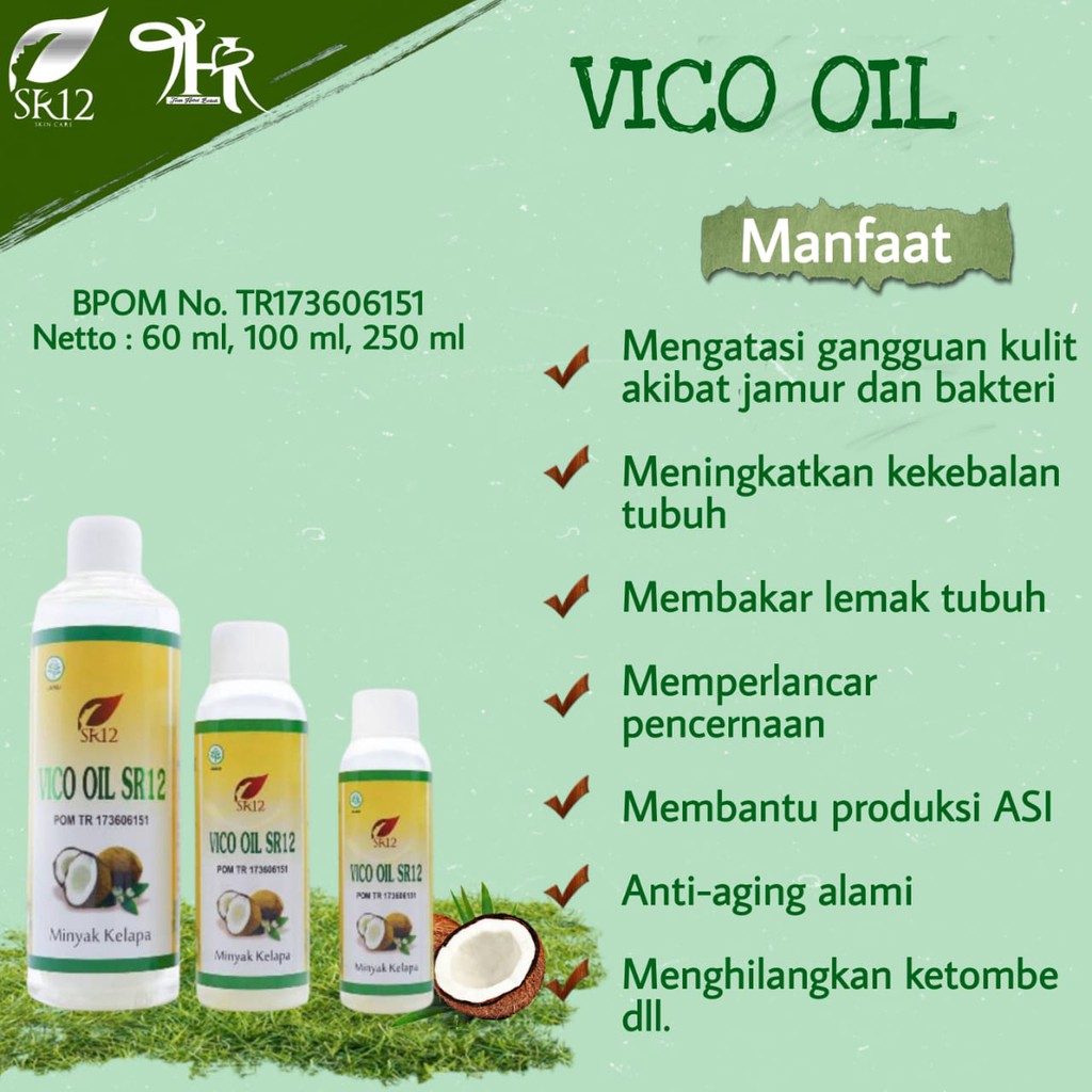 Vico Oil SR12 250 ml / Minyak Kelapa Murni / Coconut Oil SR12