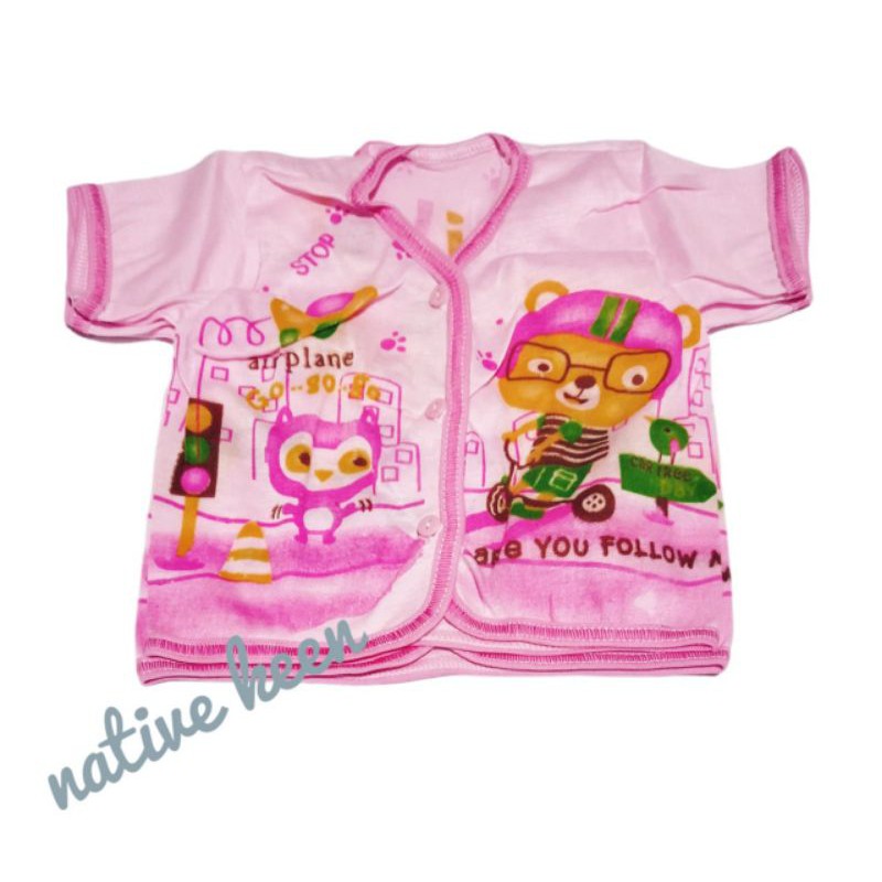 6 PCS BAJU LENGAN Pendek Bayi Sablon Warna