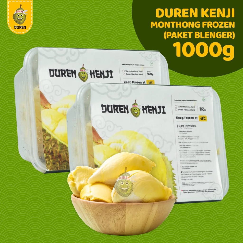 

Duren Montong Kenji Paket Blenger (2 box Duren Monthong Kenji Frozen 500 gram) | 100% Manis & Legit Kualitas Premium