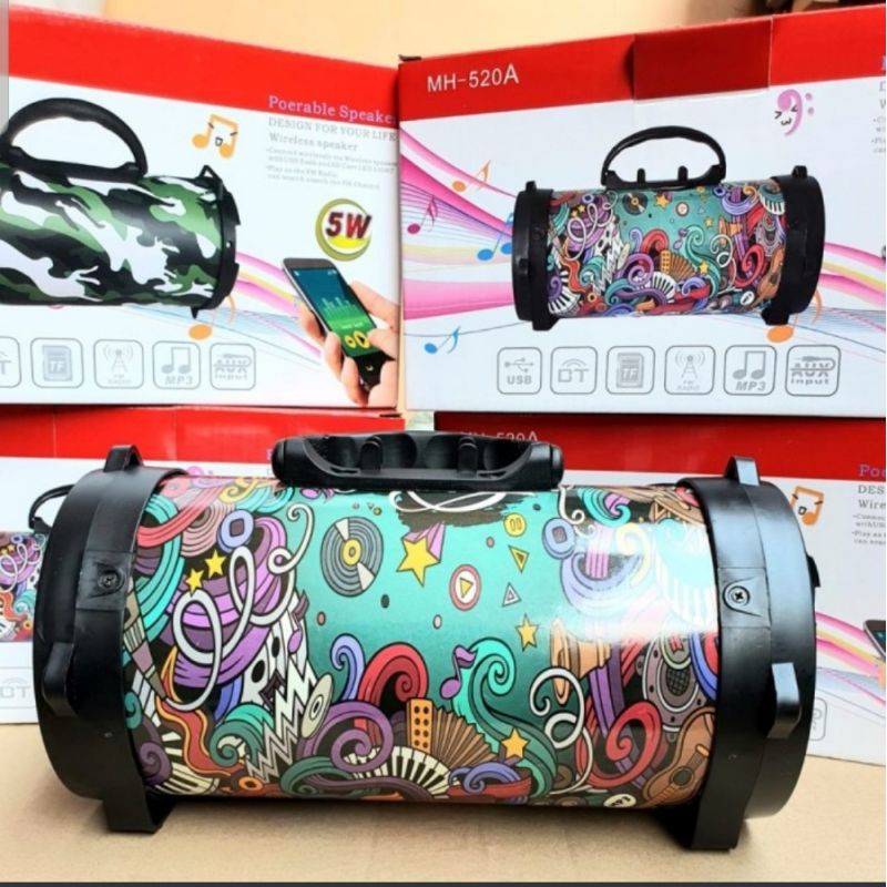 Speaker Bluetooth Outdoor MH520 speaker jalanan berkualitas motif abstrak