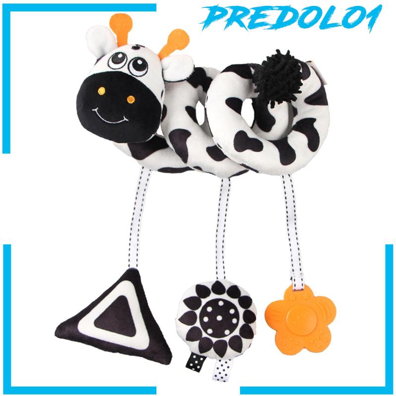 (Predolo1) Mainan Rattle Spiral Bentuk Sapi Untuk Stroller / Car Seat Bayi