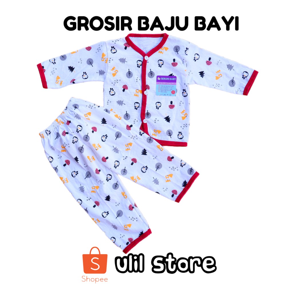 Setelan Piyama Bayi Baju Bayi Usia 0-6 Bulan Seruni Baby Motif Penguin-6
