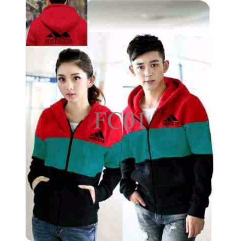 JAKET COUPLE ADIDAS SALUR MERAH NHZL