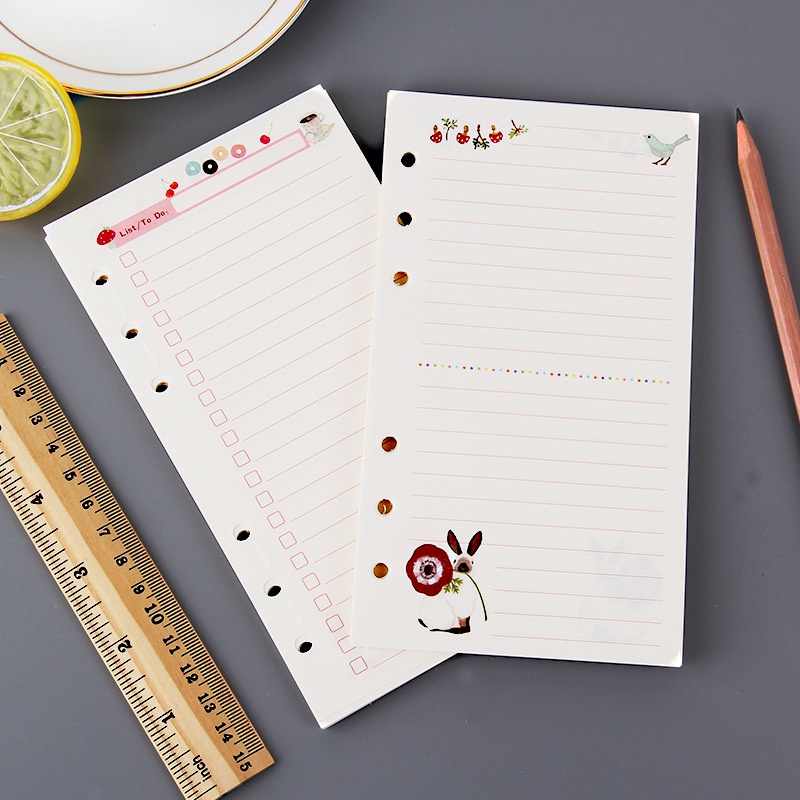 

[DZ] ST520 - 6 Ring Loose Leaf Isi Binder A6 Polos Bergaris Refill Binder Kertas Motif