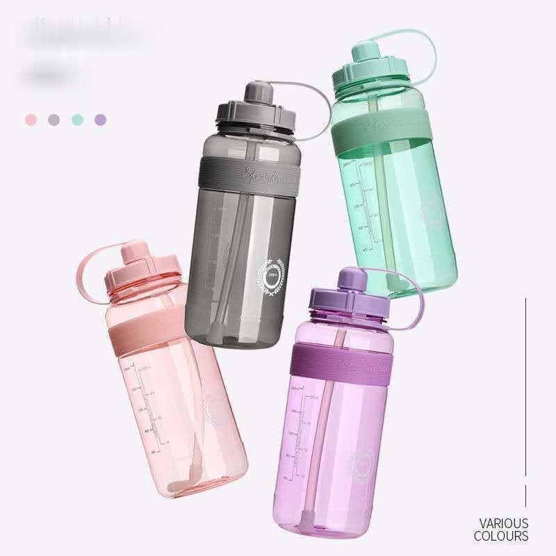 Botol Minum Sport 1Liter 2Liter Dengan Stiker Lucu 1L 2L 1000 2000 ML Outdoor Motivasi Olahraga Viral LADALA