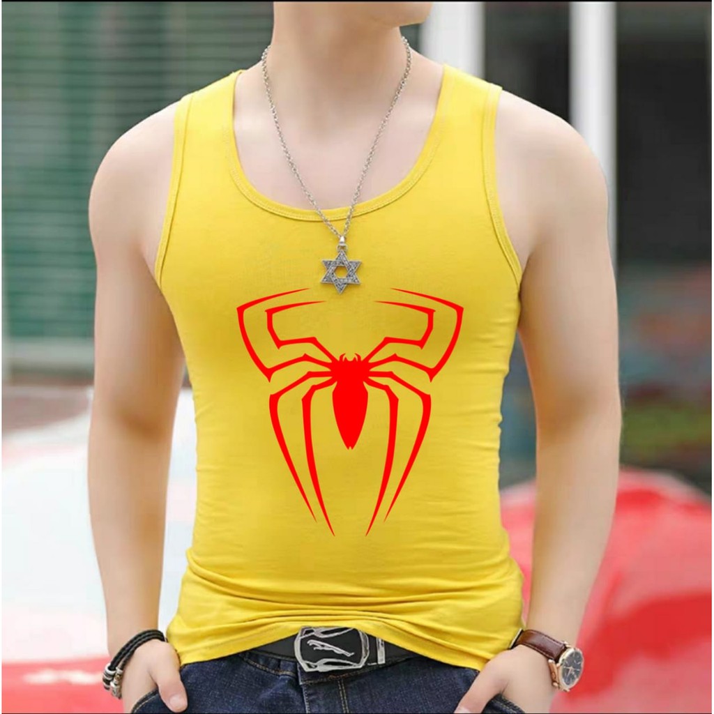 Bisa COD / DS - SINGLET SPIDER / kaos dalam / singlet cowok / singlet olah raga / singlet motif