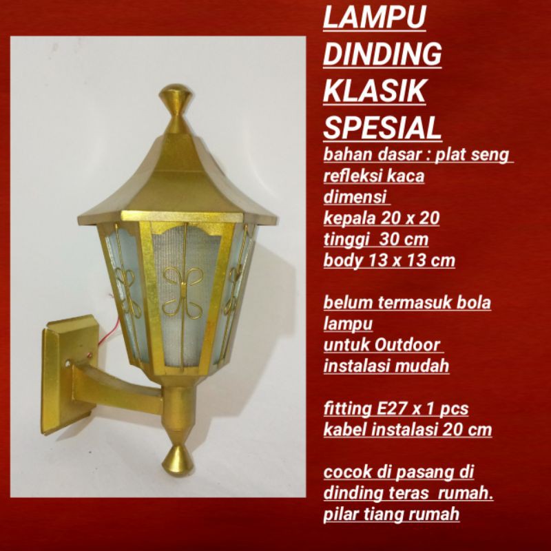  Lampu  hias tempel  dinding  teras minimalis klasik  gold 