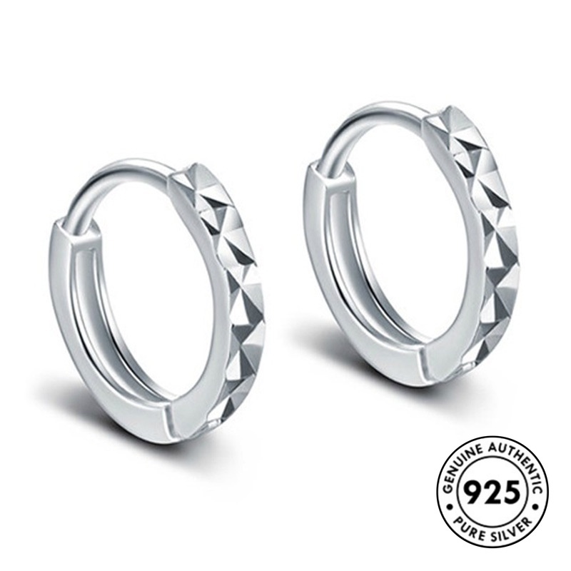 Anting Tusuk Motif Bunga Simple Warna Silver Untuk Wanita