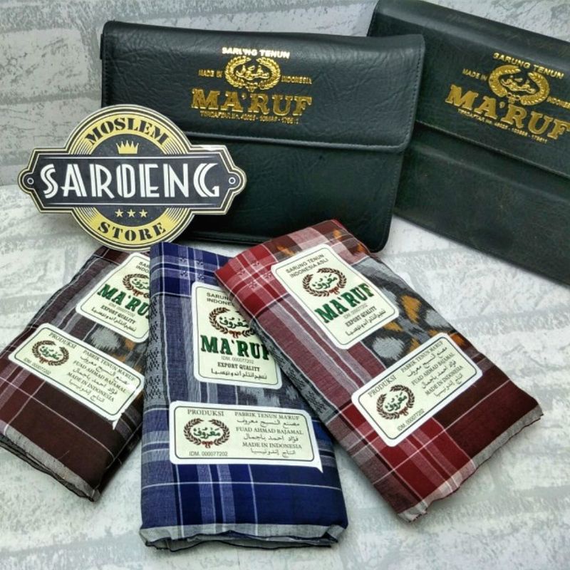 Sarung Tenun Ma'ruf Mercerized Mesres benang 100 Timbul Panjang TMB PJG