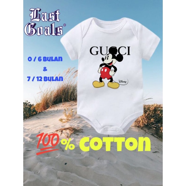 Baju bayi MICKEY MOUSE GUCCI / kaos bayi distro / jumpsuit / jumper bayi / jumsuit bayi / bodysuit b