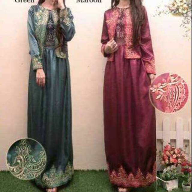 Baju gamis maxi pesta dress brokat