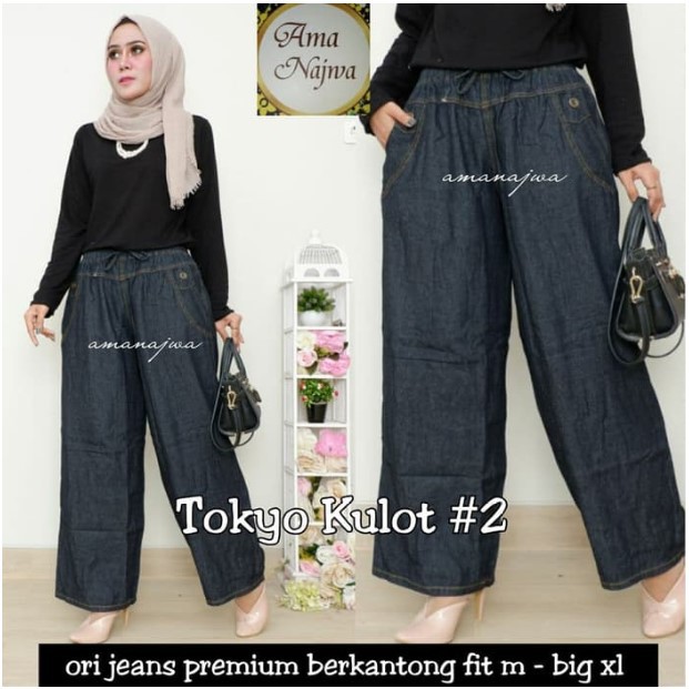 METRO CELANA KULOT JEANS POLOS XL dan JUMBO XXXL BASIC DAN MAYUNG BR