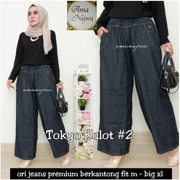 METRO CELANA KULOT JEANS POLOS XL dan JUMBO XXXL BASIC DAN MAYUNG GBM