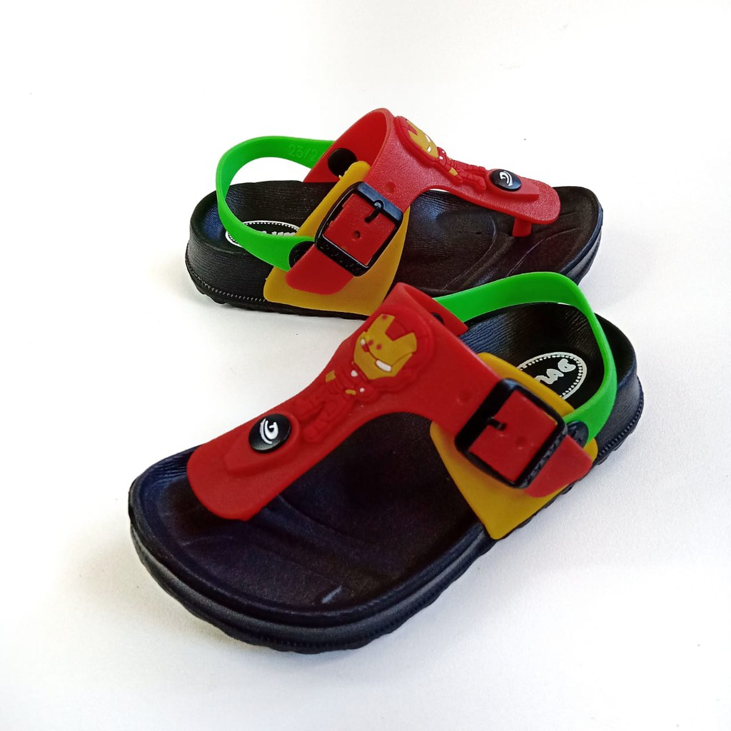 Sandal anak Ringan cowok dulux 213E motif Ironn man PKPKB-Merah