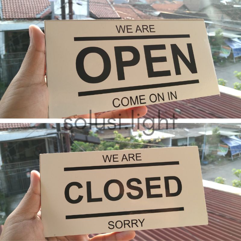 Jual Tulisan Open Closed Kotak Signage Cafe Restoran Toko Buka