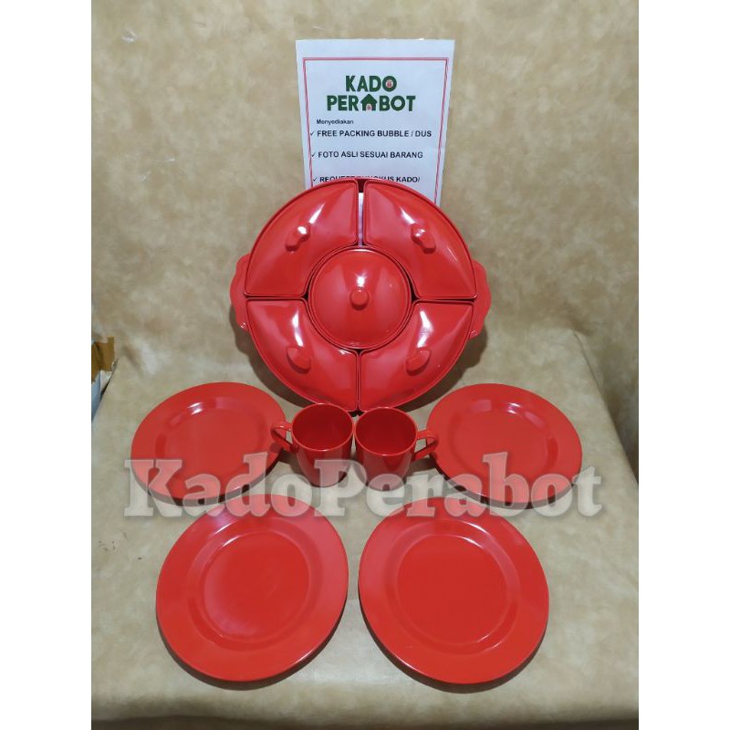 piring saji meja makan set- piring melamine set lengkap- wadah saji