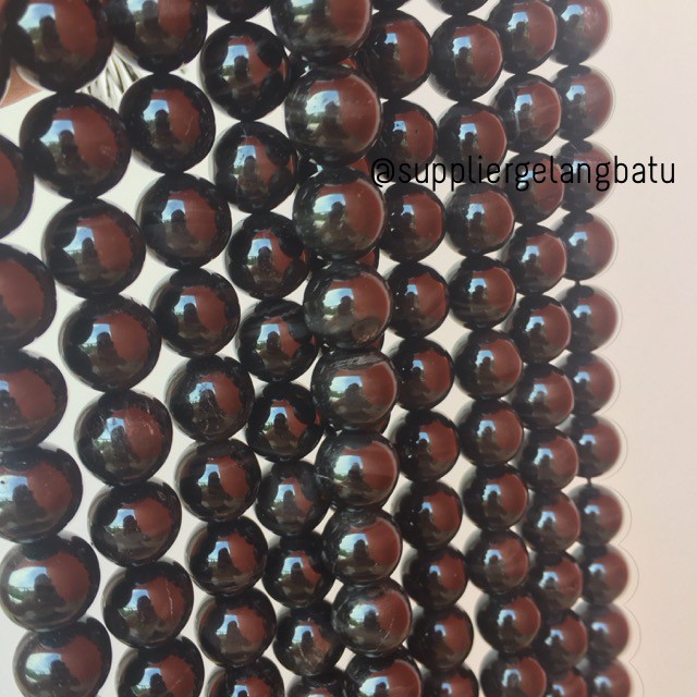 supplier akik tiger eye hitam 10mm natural bongkah gelang kalung batu black biduri sepah bacan bahan