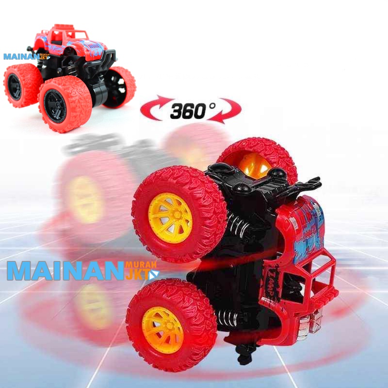 MAINANKEI MAINAN ANAK MURAH MOBIL JEEP STUNT MINI OFFROAD VEHICLE WJ1317 PULLBACK MONSTER TRUCK