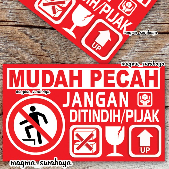 Jual Sticker Fragile Jangan Di Tindih 6 X 10cm Sticker Murah Shopee