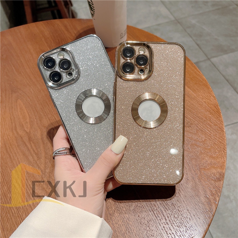 Soft Case Plating Glitter Gradasi Shockproof Cover iPhone 11 12 13 Pro MAX XR XS MAX 7 + 8 Plus 6D