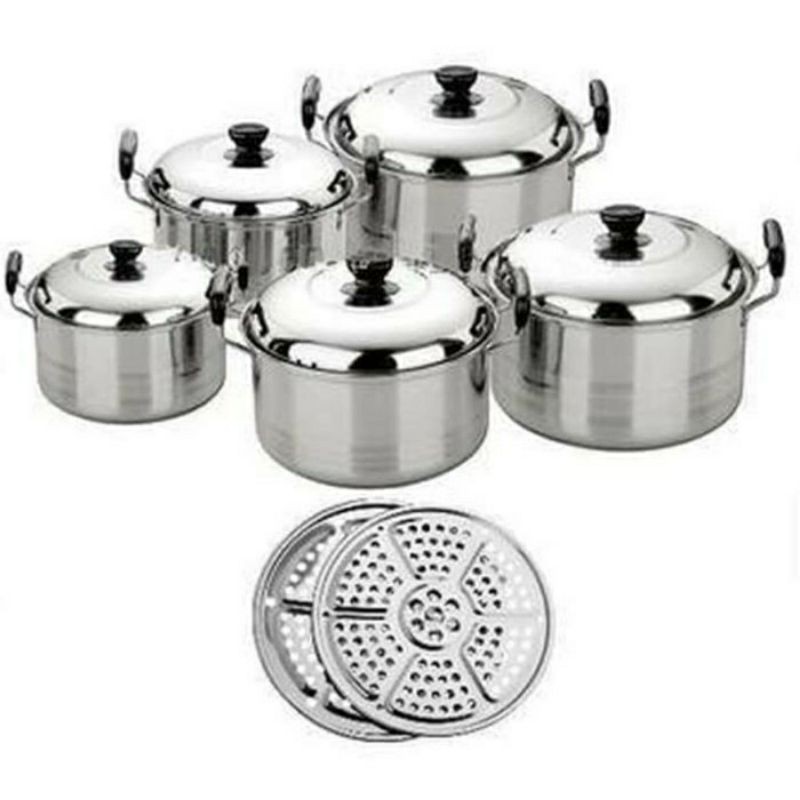 Grosir Cookware Set 5 Pcs Staemer | Panci Set Penggorengan Stainless 5pcs | Panci Set Subron 5 Pcs Stainles gZGLa9hm1jXY0k