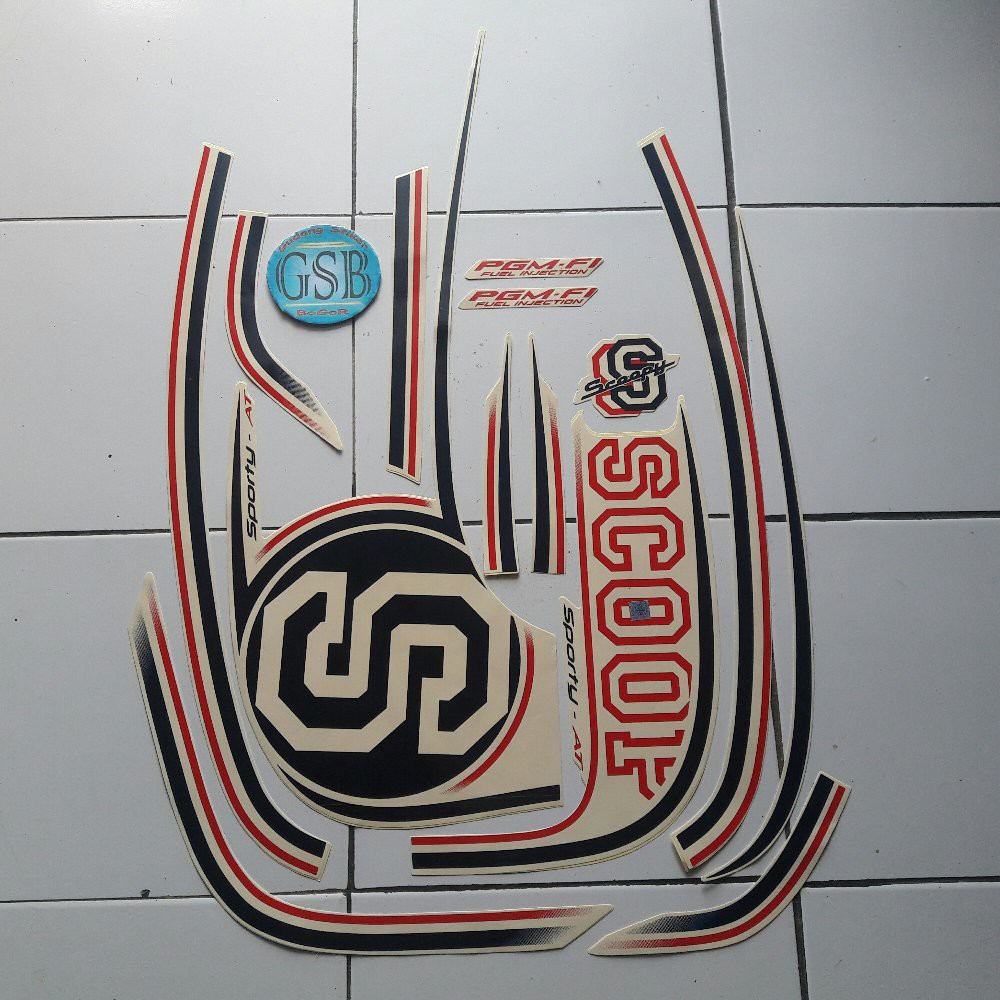 Variasi Striping Motor Scoopy Fi 2014 Cream Shopee Indonesia