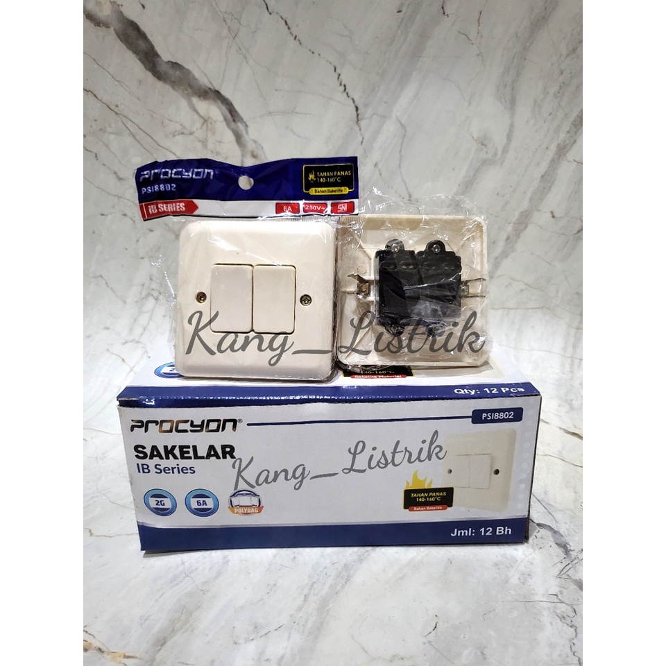 Saklar Seri IB PIOLINE PSI802 / Saklar Seri IB Procyon PSI8802 / Saklar Double IB Bright-G 802