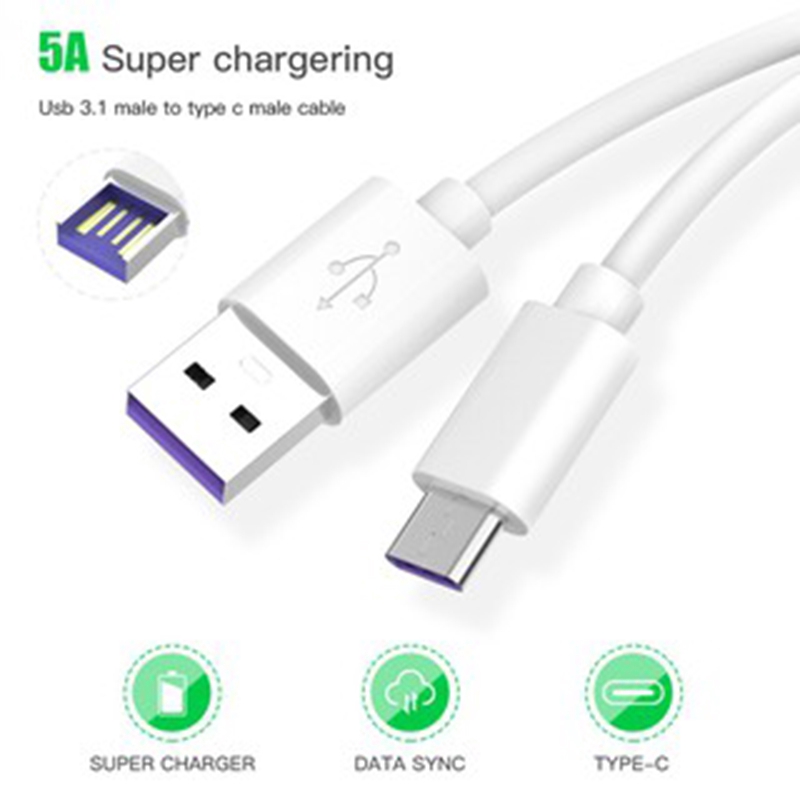 5A Fast Charging Kabel Data USB Tipe C 1M 2M untuk oppo Xiaomi Huawei Sony vivo