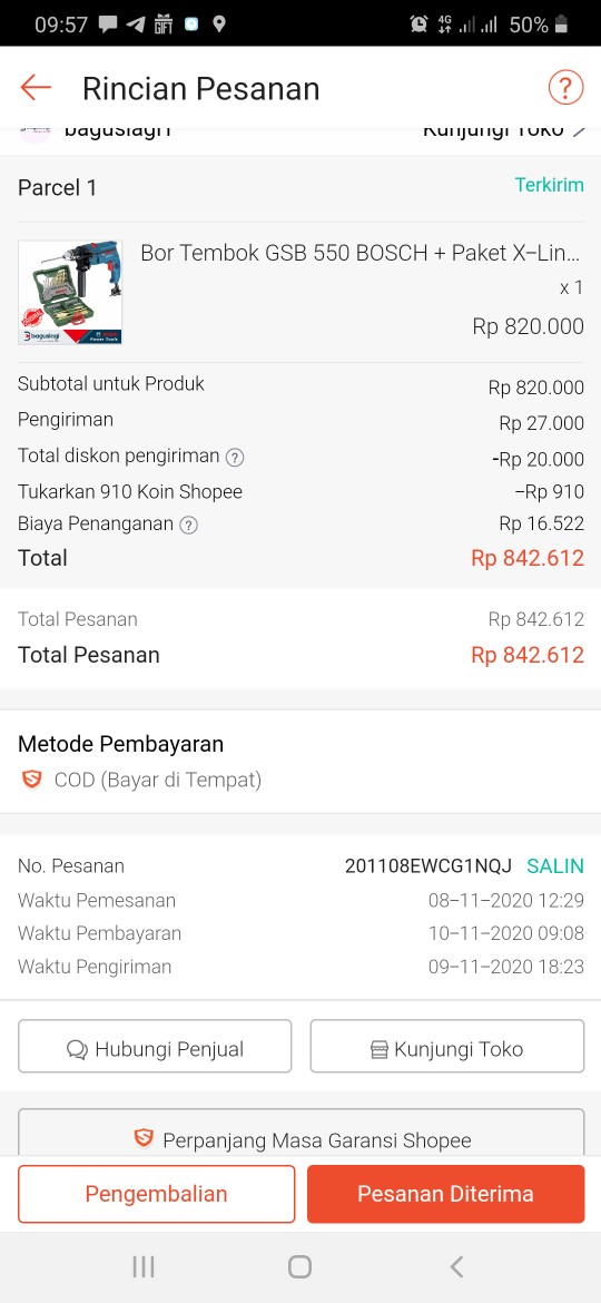 Bor Tembok Gsb 550 Bosch + Paket X-line 40pcs Titanium Bosch,original