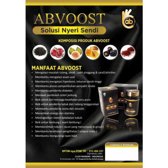 ABVOOST PIL HITAM AJAIB / BIO VOOST / NEO BOOST - 1 Botol isi 40 PIL ORIGINAL AB3