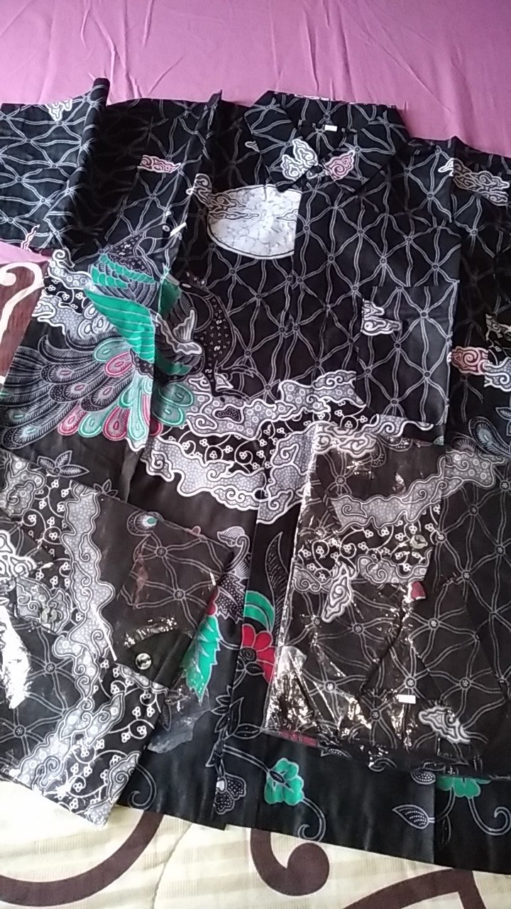 Batik Couple Keluarga Sania Ruffle Ori Ndoro Jowi Dnt Motif Mega Mendung Abu