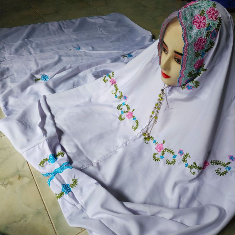 Mukena kudus orii(lajuran/terusan) bahan polino silk grade AAA