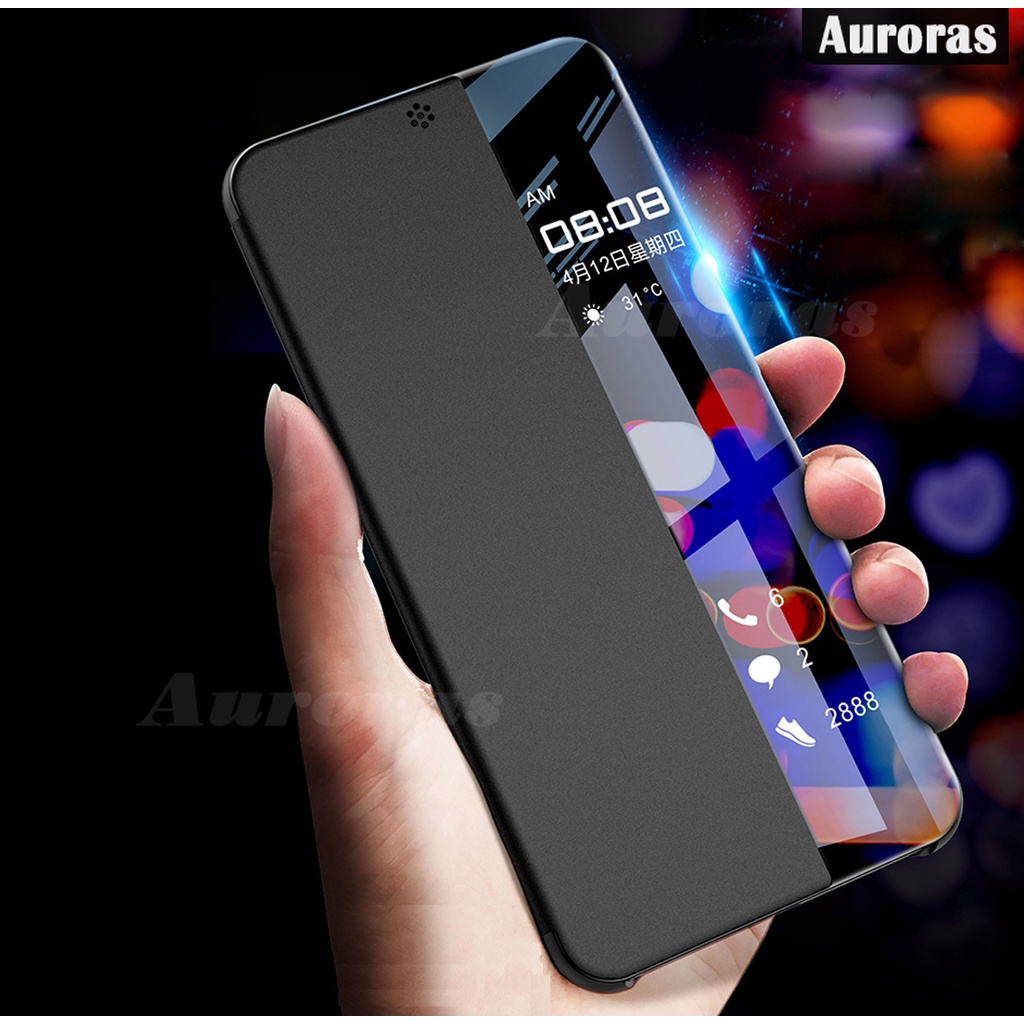 Casing Flip Auroras untuk Galaxy S21 S21 Plus Smart Window View Protection Phone Cover untuk Samsung