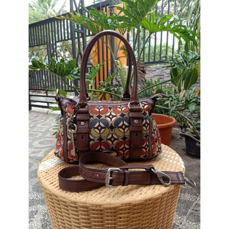 TAS WANITA SLING BAG FOSSIL MADDOX PECAN SIZE M