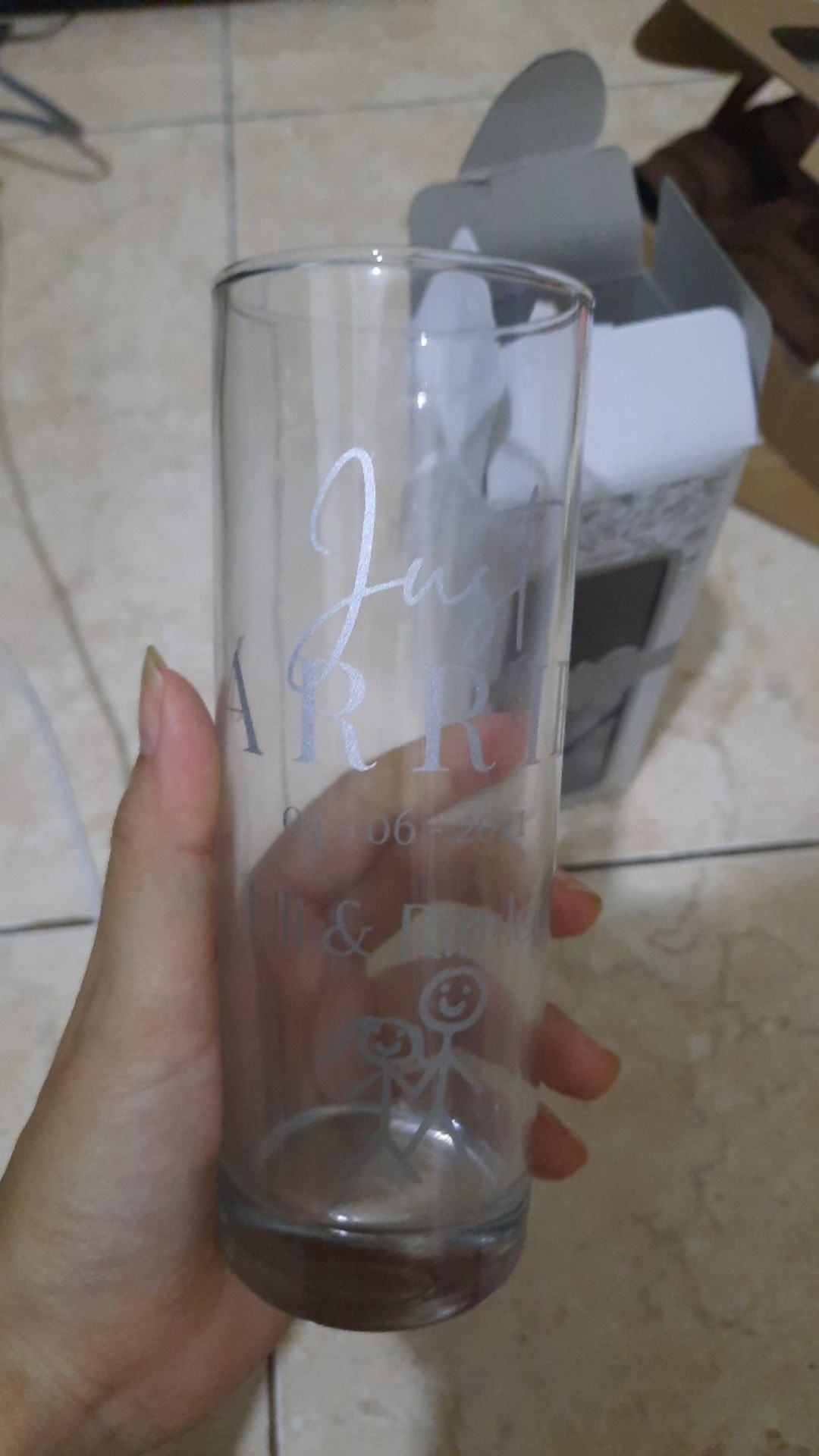 Souvenir Pernikahan Gelas Kaca Minum Gelas Bamboo Bambu Gelas Jus Gelas Sablon Kemas Box Rustic